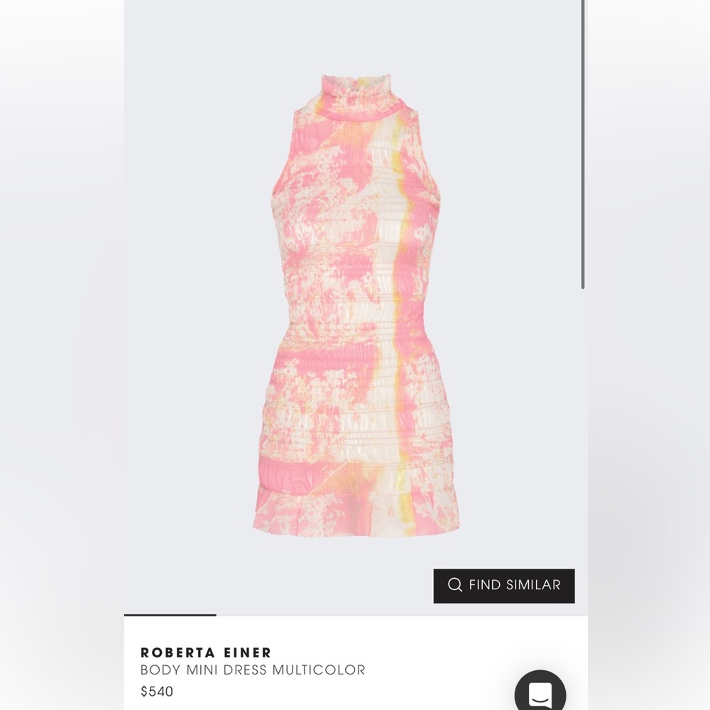 NWOT roberta einer body mini dress in pink XS/S